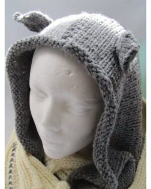 GreyHoodedscarfwithearsfront