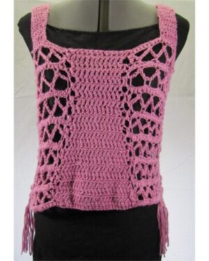 PinkMacrameCrochetTopFront
