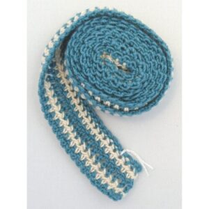 Medium Blue Beige Crochet Belts - 51" x 1.25"