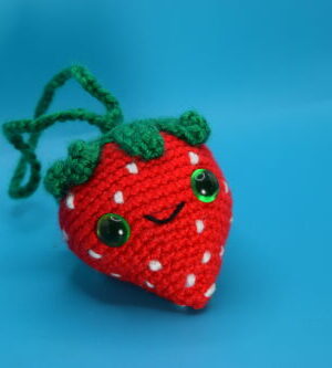 Crochet Medium Strawberry Plush